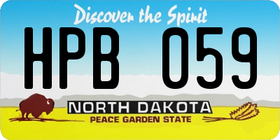 ND license plate HPB059