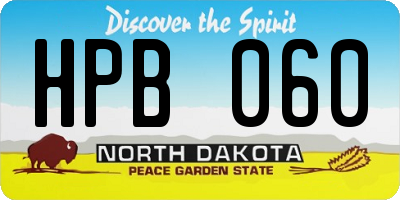 ND license plate HPB060