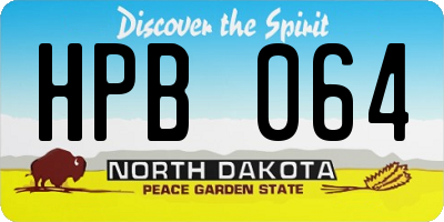 ND license plate HPB064