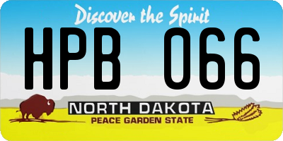 ND license plate HPB066