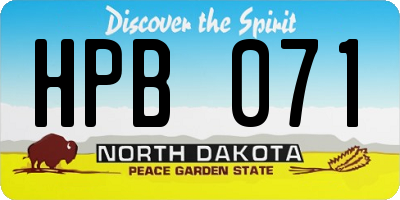 ND license plate HPB071