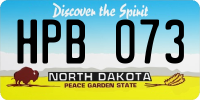 ND license plate HPB073