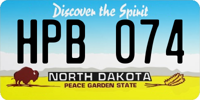 ND license plate HPB074