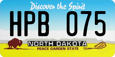 ND license plate HPB075