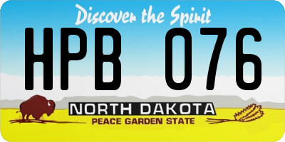 ND license plate HPB076