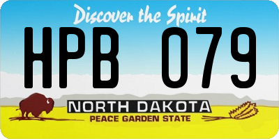 ND license plate HPB079