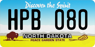 ND license plate HPB080