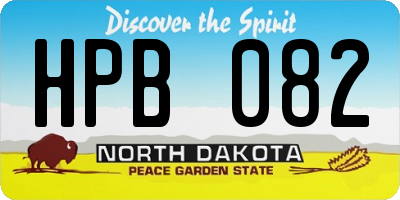 ND license plate HPB082