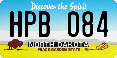 ND license plate HPB084
