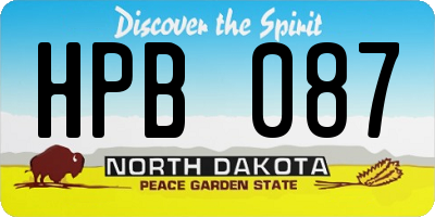 ND license plate HPB087