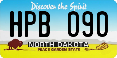 ND license plate HPB090