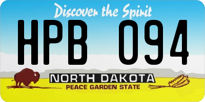 ND license plate HPB094