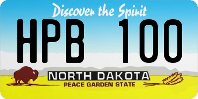 ND license plate HPB100