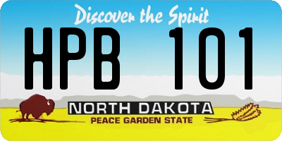 ND license plate HPB101