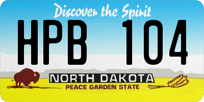 ND license plate HPB104