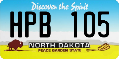 ND license plate HPB105