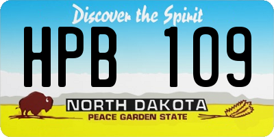 ND license plate HPB109