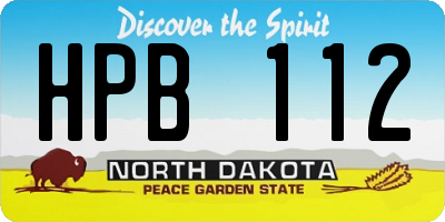 ND license plate HPB112