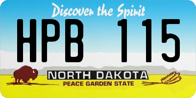 ND license plate HPB115