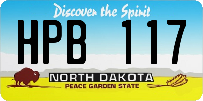 ND license plate HPB117