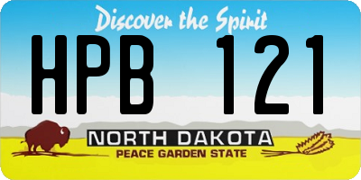 ND license plate HPB121