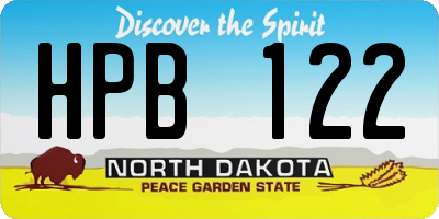 ND license plate HPB122