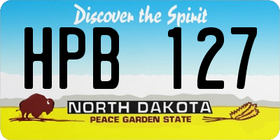 ND license plate HPB127