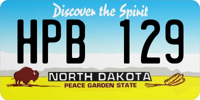ND license plate HPB129