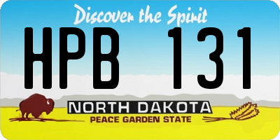 ND license plate HPB131