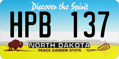 ND license plate HPB137