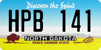 ND license plate HPB141