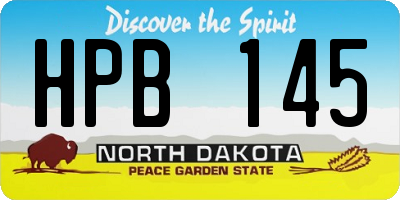 ND license plate HPB145