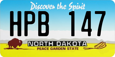 ND license plate HPB147