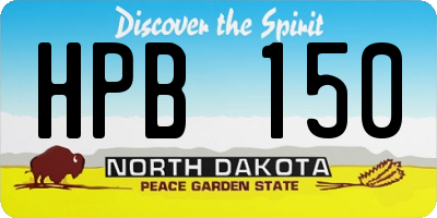ND license plate HPB150