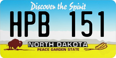 ND license plate HPB151