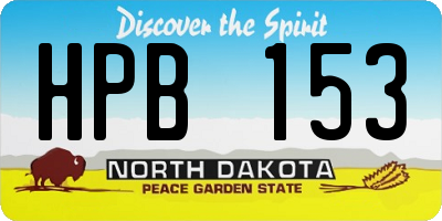 ND license plate HPB153