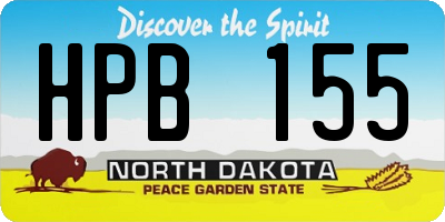 ND license plate HPB155