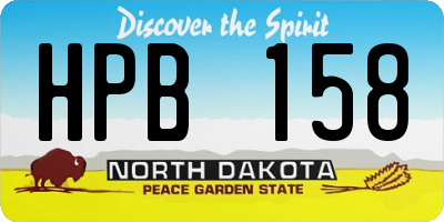 ND license plate HPB158