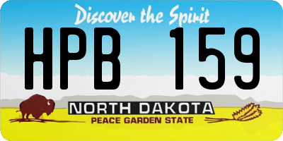 ND license plate HPB159