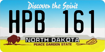 ND license plate HPB161
