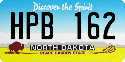 ND license plate HPB162