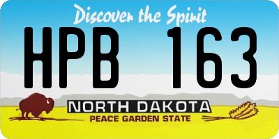 ND license plate HPB163