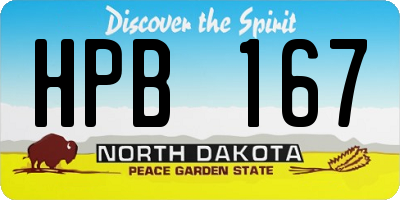 ND license plate HPB167