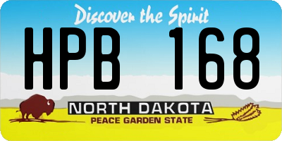 ND license plate HPB168