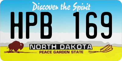 ND license plate HPB169
