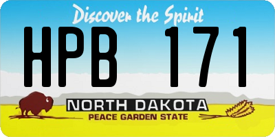 ND license plate HPB171