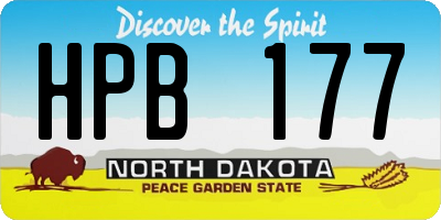 ND license plate HPB177