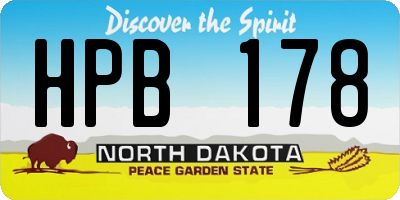 ND license plate HPB178
