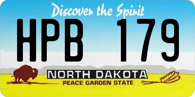 ND license plate HPB179