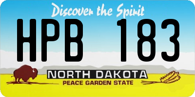 ND license plate HPB183
